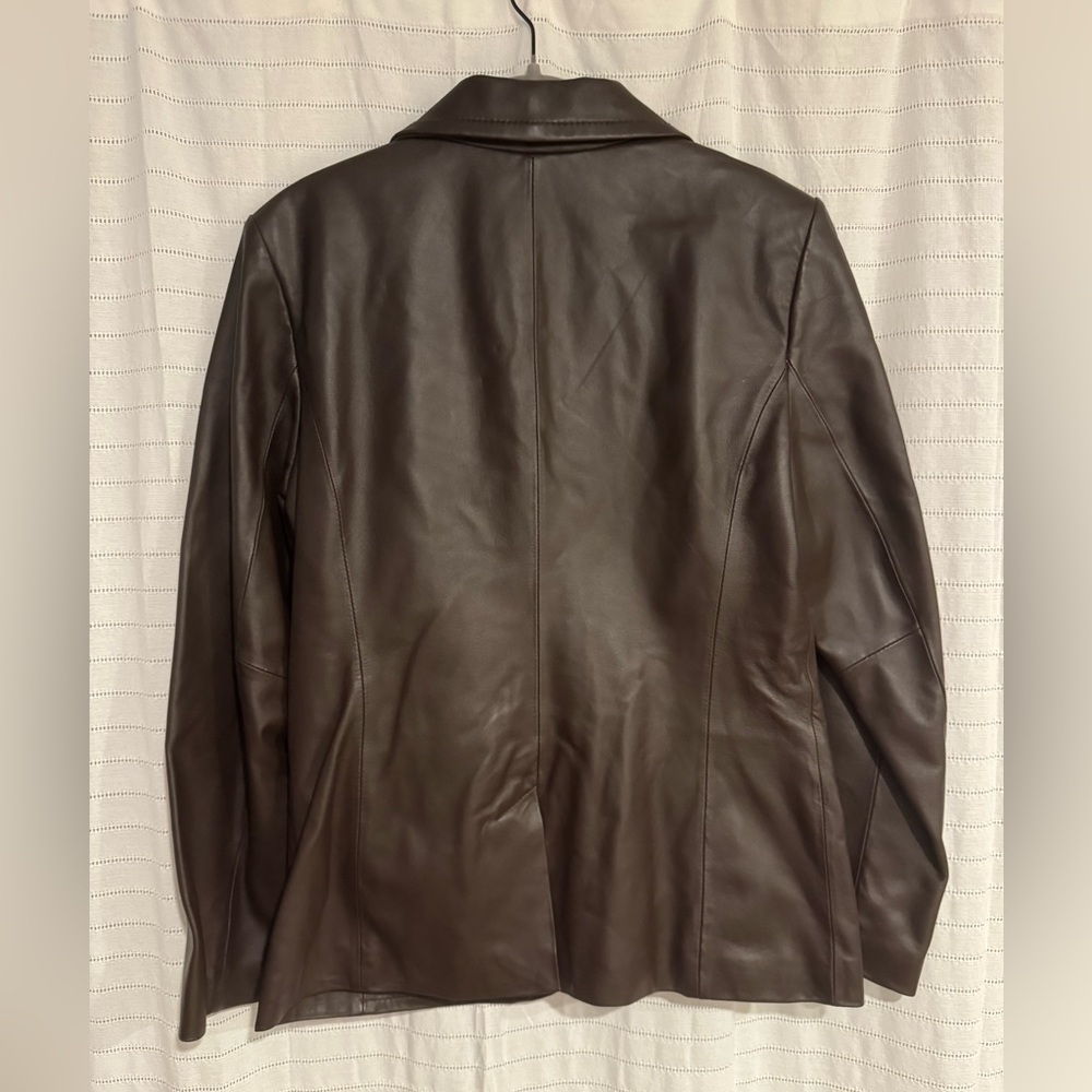 Like-New Worthington Brown Genuine Lambskin Leather Jacket Size Small - Picture 6 of 6